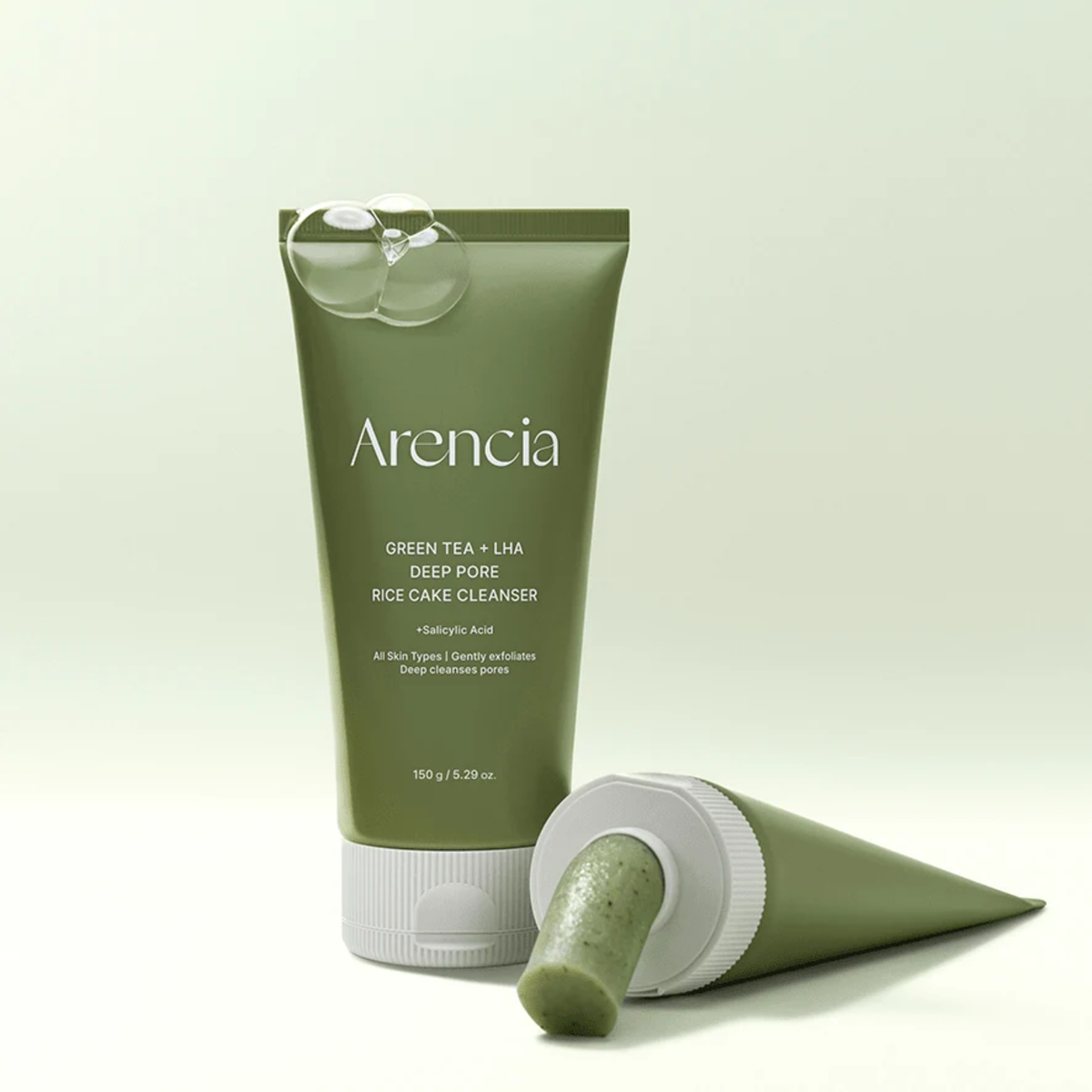 Arencia Green Tea + LHA Deep Pore Rice Cake Cleanser 150g