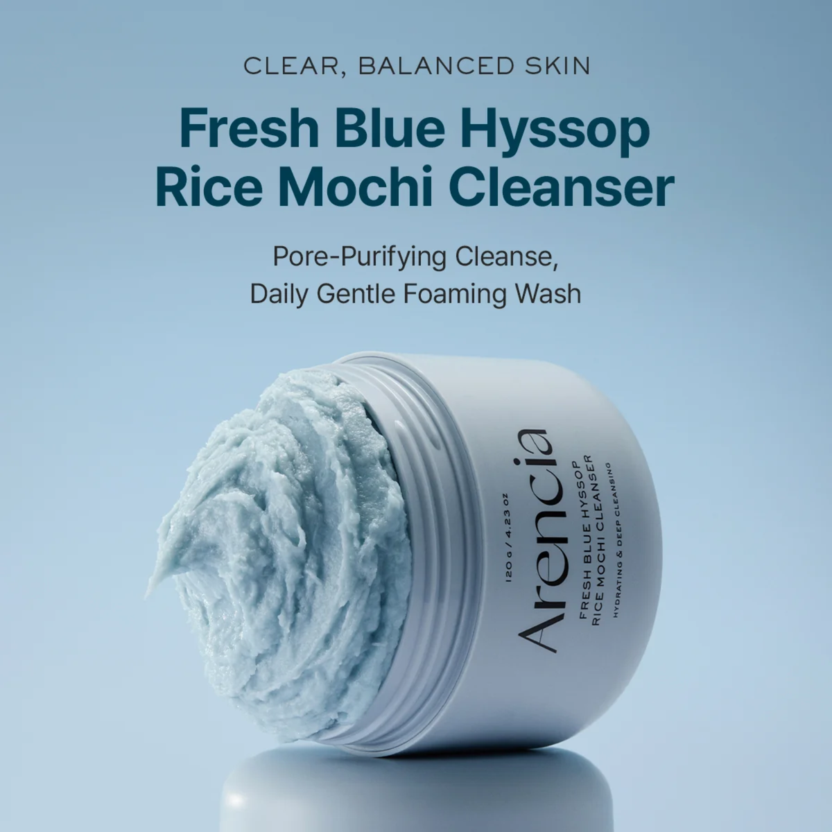 Arencia Fresh Blue Hyssop Mochi Cleanser 120g