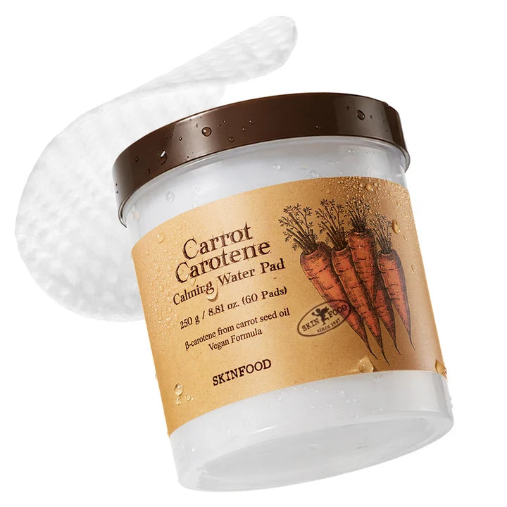 SKINFOOD Carrot Carotene Calming Water Pad 60 toner pads jar