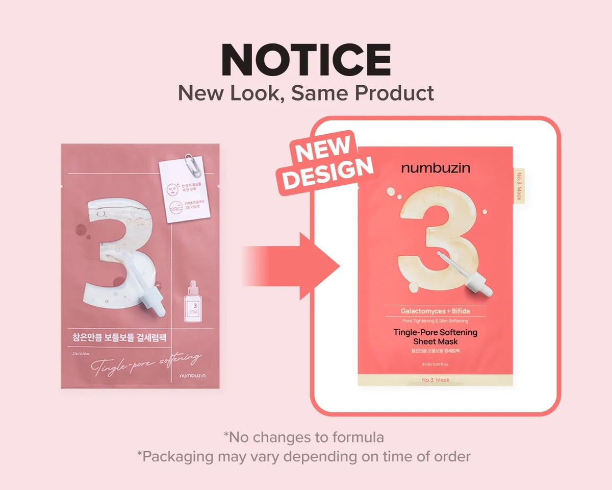 Numbuzin No.3 Tingle-Pore Softening Sheet Mask (5EA)