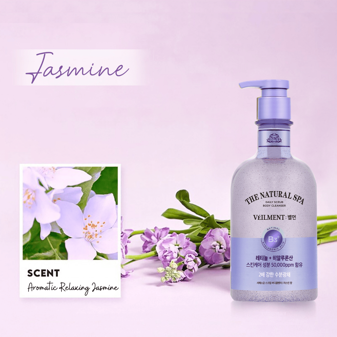 On The Body Veilment Natural Spa Jasmine Scrub Body Cleanser | hebeloft