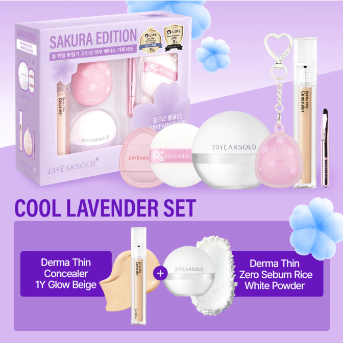 23YEARSOLD Derma Thin Cherry Blossom Base Set (Purple)