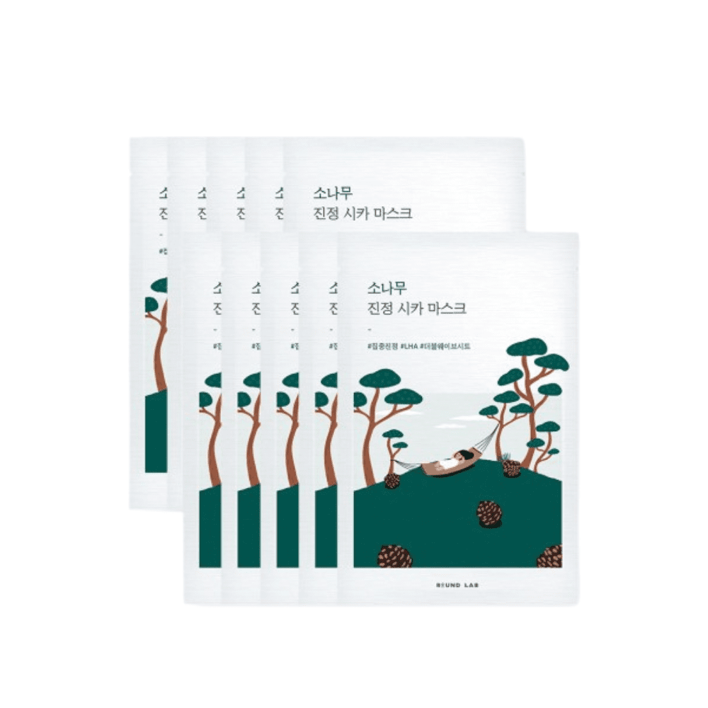 ROUND LAB Pine Calming Cica Mask Sheet 10pcs x 27ml | hebeloft
