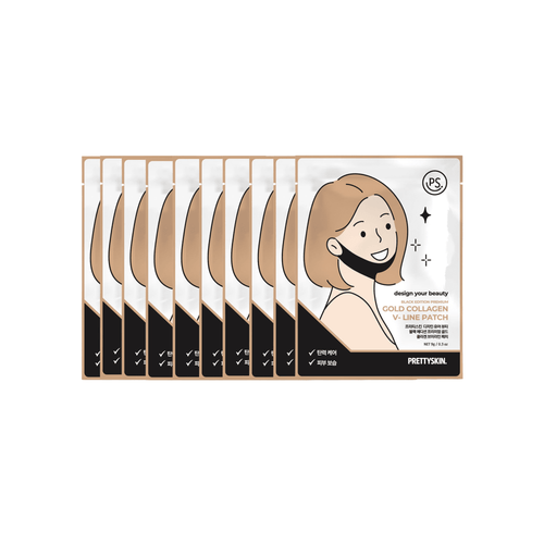 Pretty Skin Black Edition Premium Gold Collagen V-Line Patch (10s) | hebeloft